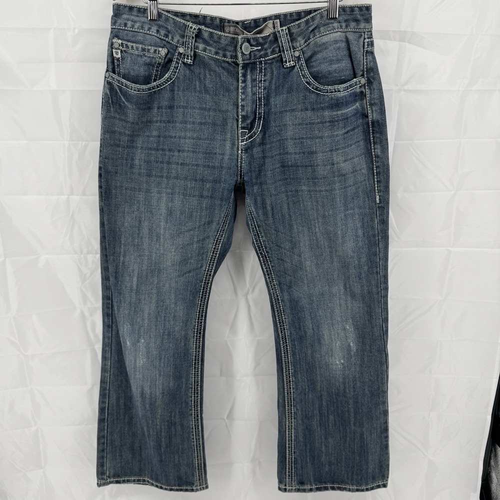 Rock & Roll Denim Jeans Mens 36x30 Blue Pistol Regular Fit Stackable Bootcut - Picture 4 of 16